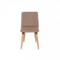 Manhattan Comfort 1023379 Dakota Linen/Synthetic Leather Dining Chair in Brown